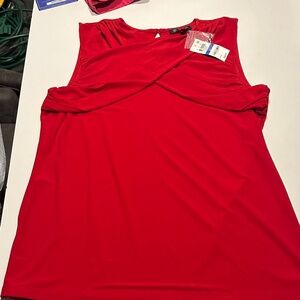 INC International Concepts Red Sleeveless Blouse